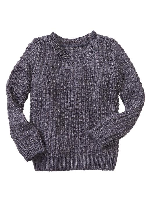 View large product image 1 of 1. Metallic open-stitch sweater