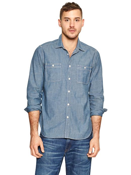 Image number 1 showing, Iconic chambray worker shirt