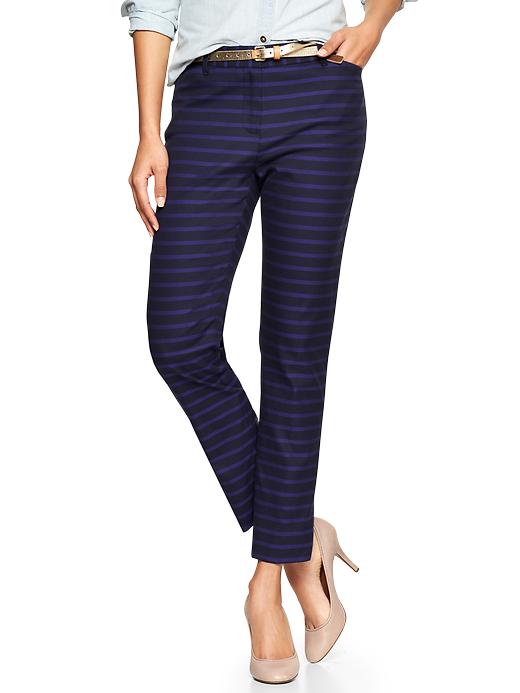 Image number 1 showing, Slim cropped stripe pants