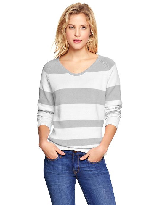 View large product image 1 of 1. Wide-stripe sweater