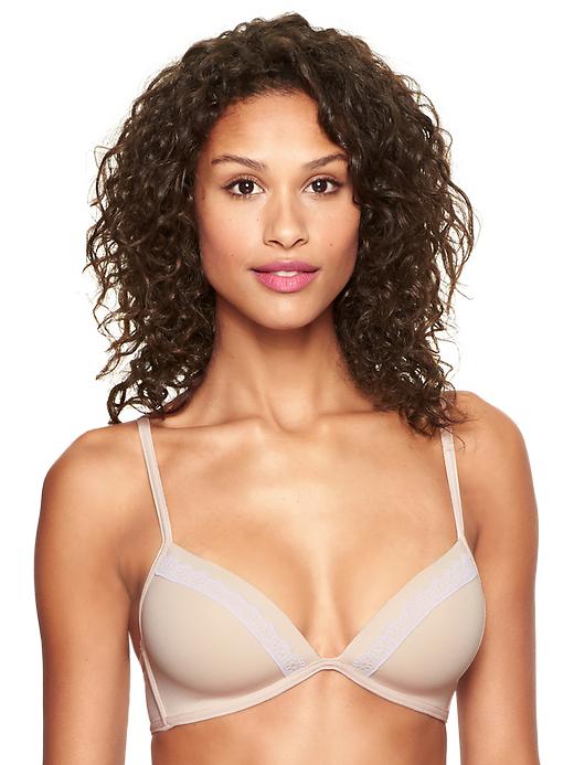 Image number 4 showing, Lace-trim wireless bra