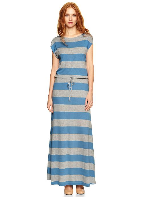Image number 1 showing, Stripe drawstring maxi dress