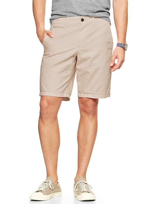 View large product image 1 of 1. Lived-in flat front shorts (10")