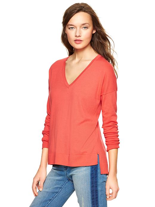 View large product image 1 of 1. Luxlight V-neck sweater