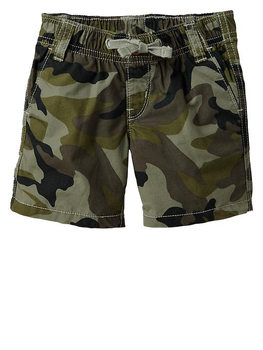View large product image 1 of 1. Camo pull-on shorts