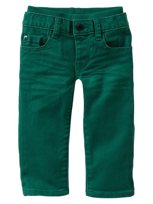 View large product image 1 of 1. Pull-on straight jeans