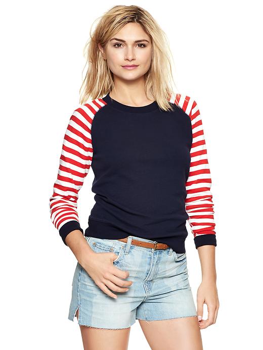 View large product image 1 of 1. Stripe raglan sweatshirt