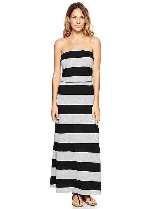 View large product image 1 of 1. Stripe strapless maxi dress