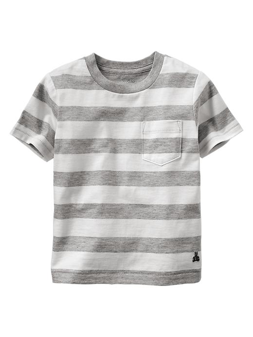 View large product image 1 of 1. Stripe pocket tee