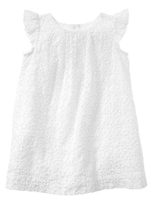 View large product image 1 of 1. Geo eyelet flutter dress