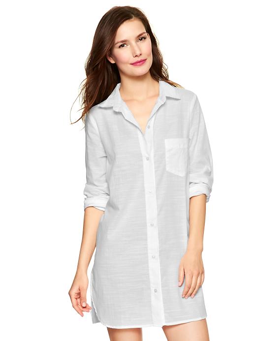 View large product image 1 of 1. Chambray nighshirt
