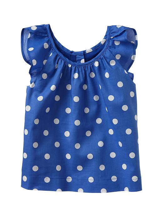 View large product image 1 of 1. Polka dot flutter top