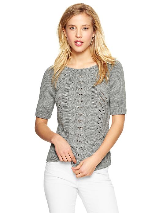 View large product image 1 of 1. Mix-cable sweater top