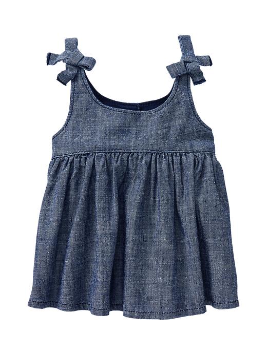 View large product image 1 of 1. Chambray tie tank