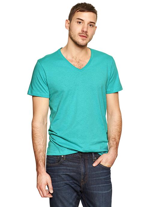 View large product image 1 of 1. Essential deep V-neck t-shirt