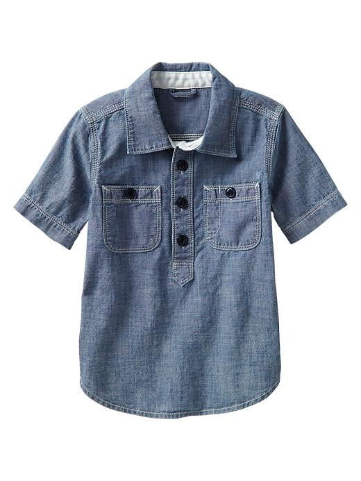 View large product image 1 of 2. Chambray popover shirt