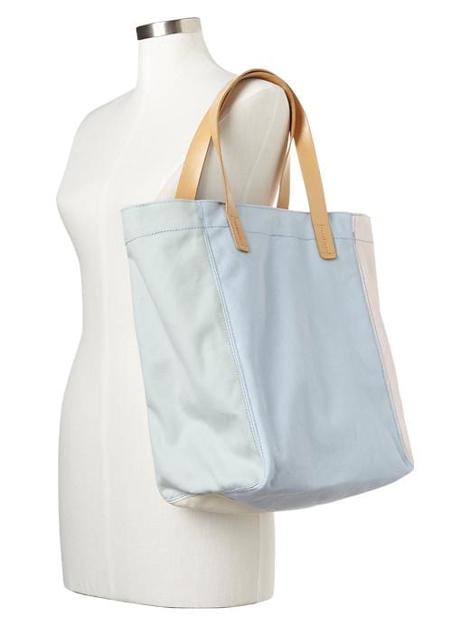 View large product image 2 of 3. Colorblock canvas tote