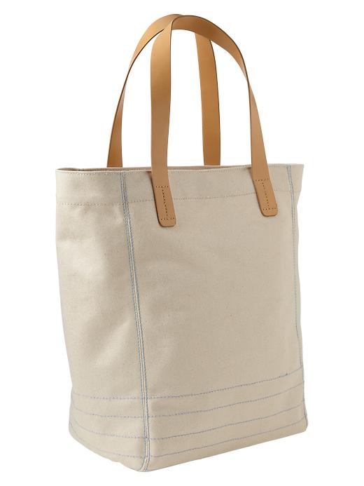 View large product image 1 of 1. Contrast-stitch tote