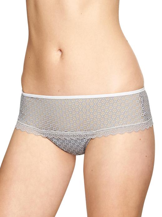 View large product image 1 of 1. Floral lace tanga thong