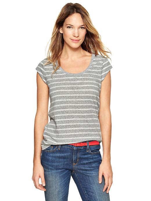 View large product image 1 of 1. Stripe scoop tee