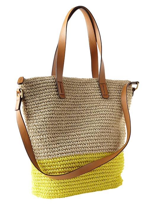 Image number 5 showing, Colorblock straw tote