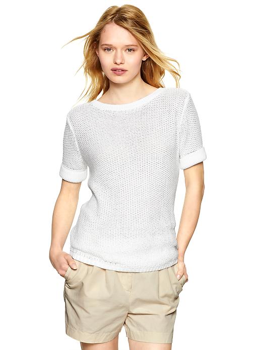 View large product image 1 of 1. Open-stitch sweater top