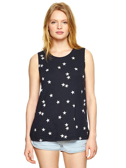 View large product image 1 of 1. Star A-line muscle tank