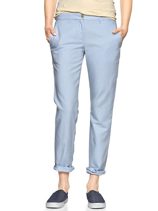 View large product image 1 of 1. Broken-in straight linen pants