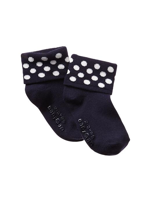 View large product image 1 of 1. Dot triple-roll socks