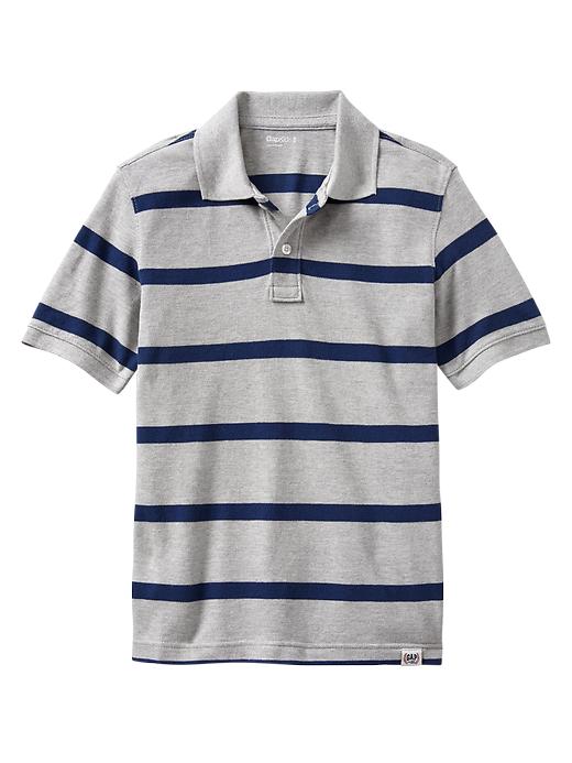 View large product image 1 of 1. Stripe pique polo