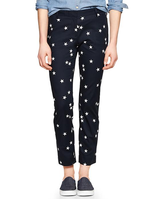 Image number 3 showing, Slim cropped print pants