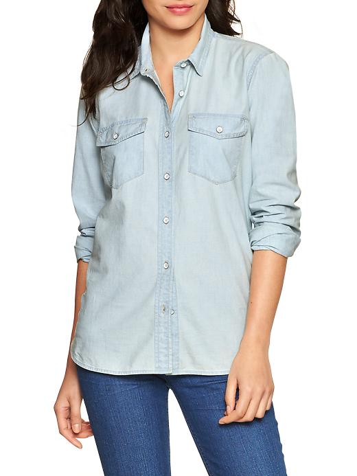 Image number 3 showing, 1969 chambray boyfriend shirt