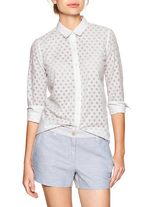 Image number 3 showing, Fitted boyfriend burnout dot shirt