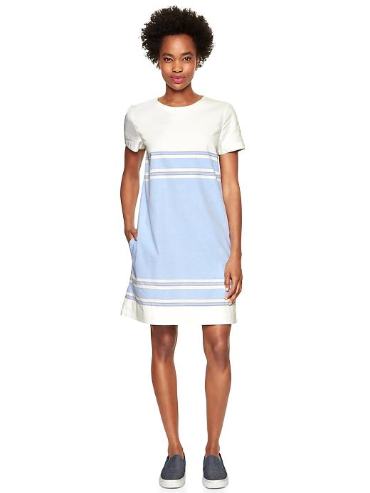 View large product image 1 of 1. Stripe oxford shift dress