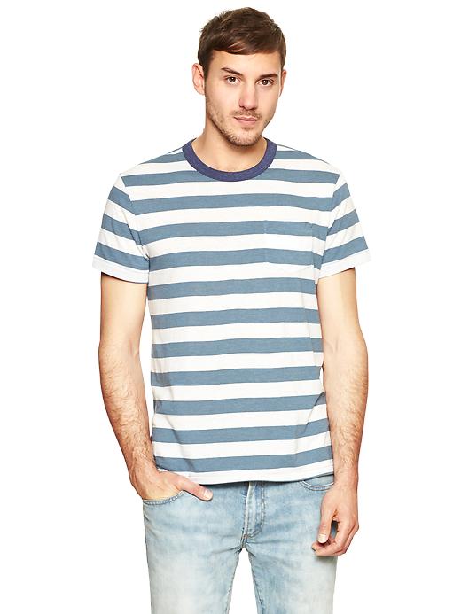 View large product image 1 of 1. Striped ringer t-shirt