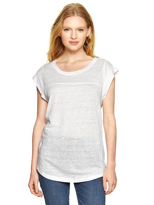 View large product image 1 of 1. Linen scoop tee