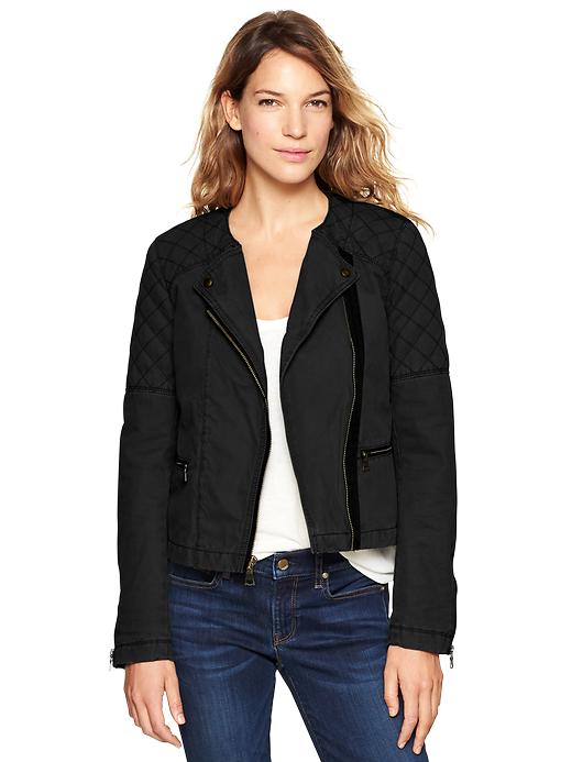 View large product image 1 of 1. Quilted moto jacket
