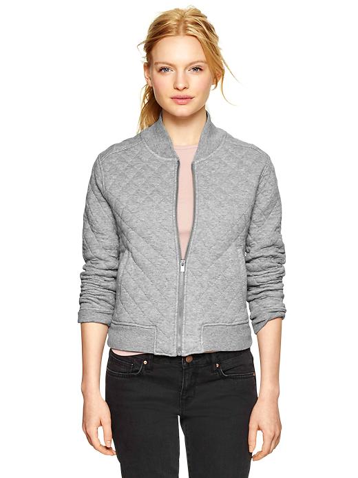 Image number 1 showing, Quilted knit bomber