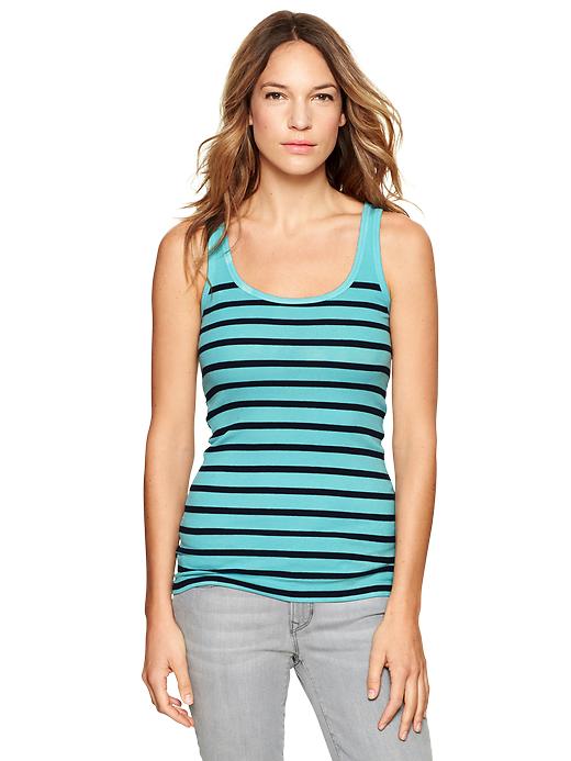 View large product image 1 of 1. Essential stripe rib tank