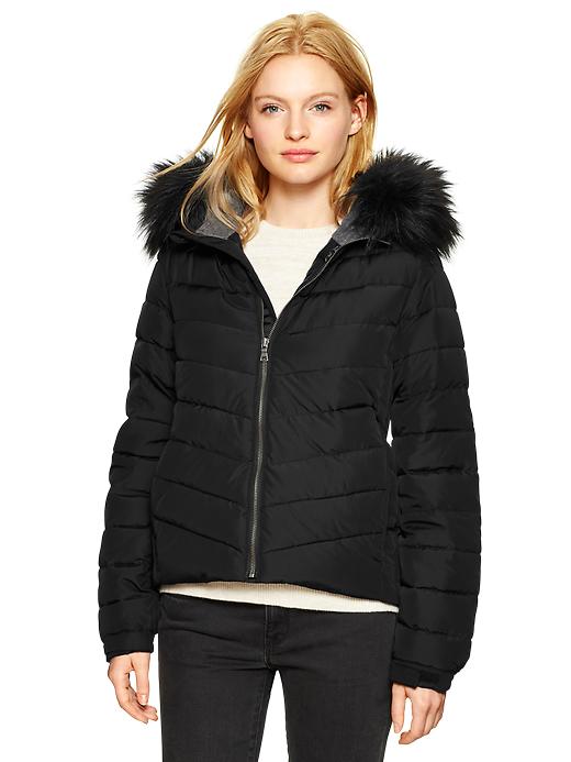 View large product image 1 of 1. PrimaLoft&#174 Luxe fur-trim puffer