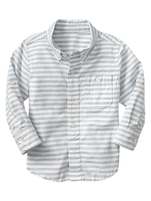 View large product image 2 of 2. Convertible stripe shirt