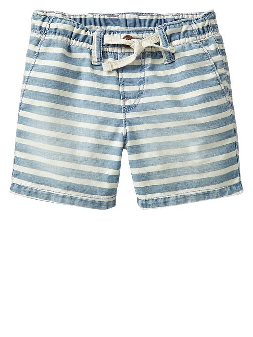 Image number 1 showing, Stripe chambray flat front shorts