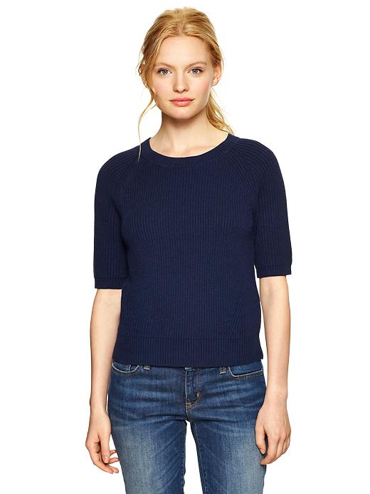 Image number 1 showing, Elbow-length shrunken sweater