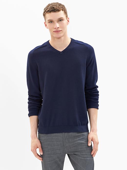 View large product image 1 of 1. Cotton cashmere V-neck sweater