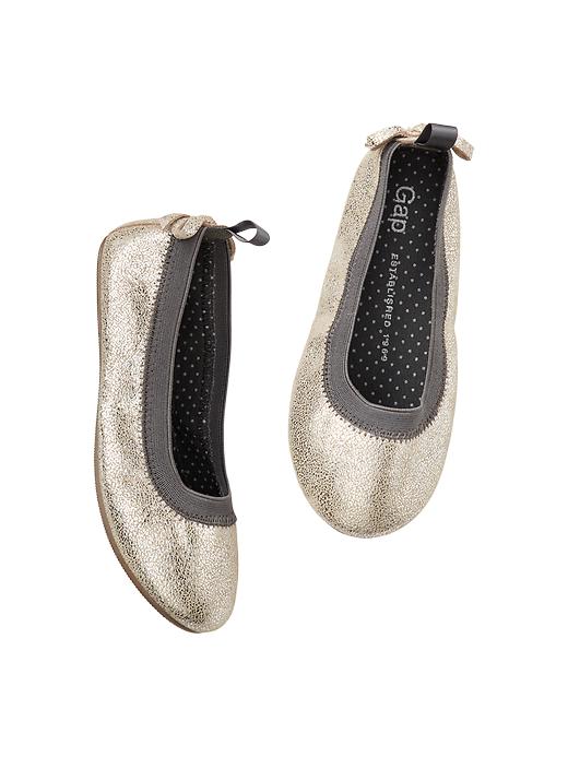 View large product image 1 of 1. Metallic ballet flats