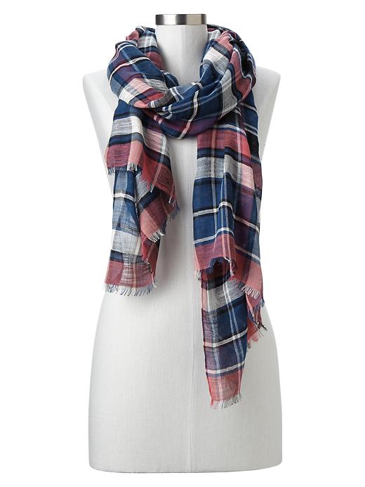View large product image 1 of 1. Plaid scarf
