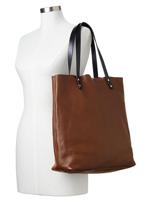 View large product image 2 of 3. Leather tote