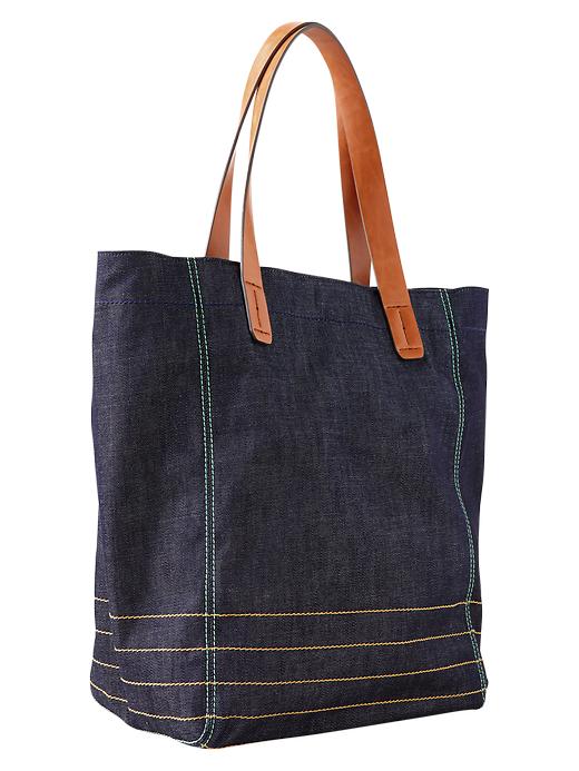 View large product image 1 of 3. Contrast-stitch tote