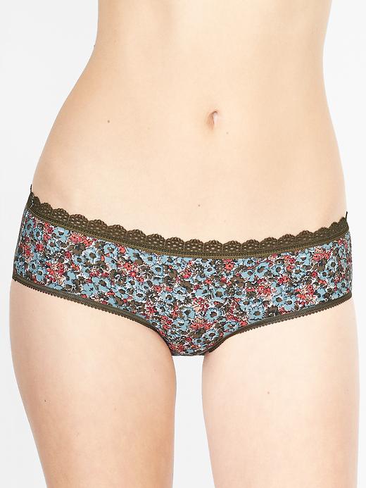 View large product image 1 of 1. Eyelet-lace trim hipster