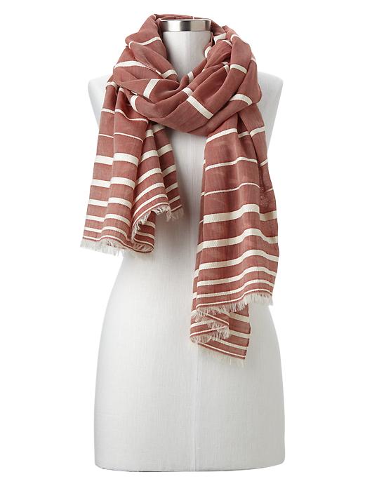View large product image 1 of 1. Textural stripe scarf